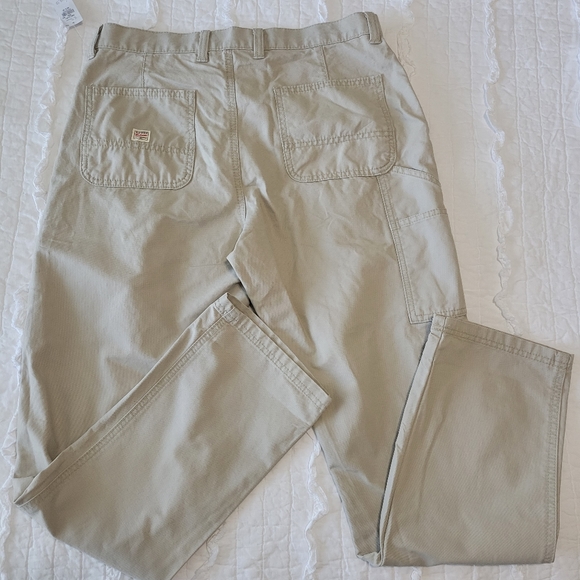 Old Navy Workwear Cargo Pants 32x32 Straight NWT Light Khaki 100% Cotton - Picture 4 of 11